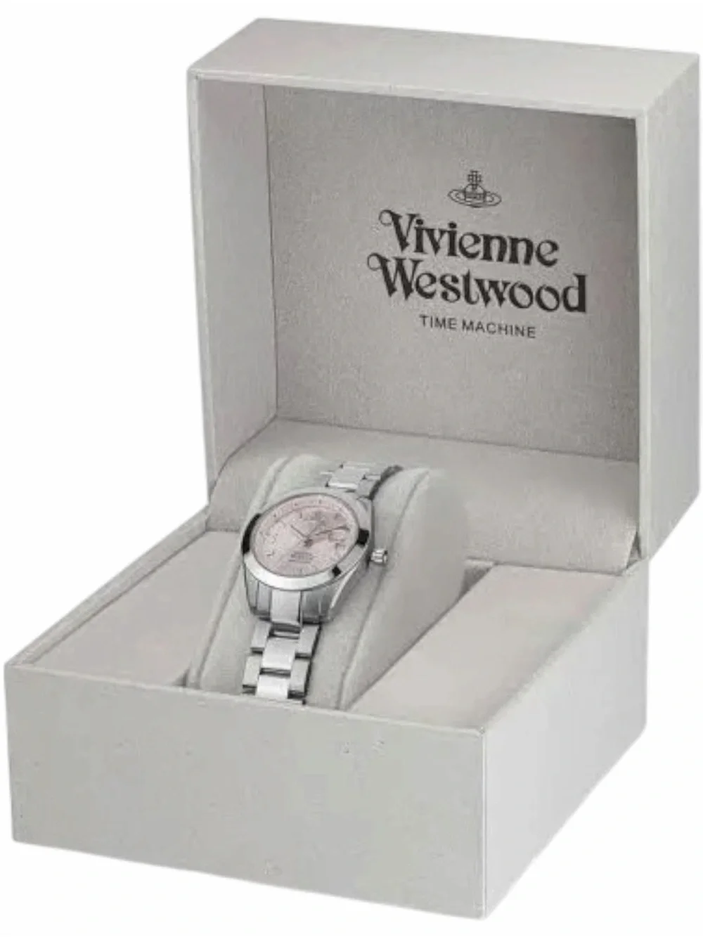 Vivienne Westwood Silver / Pink Saturn logo Watch with box NwT